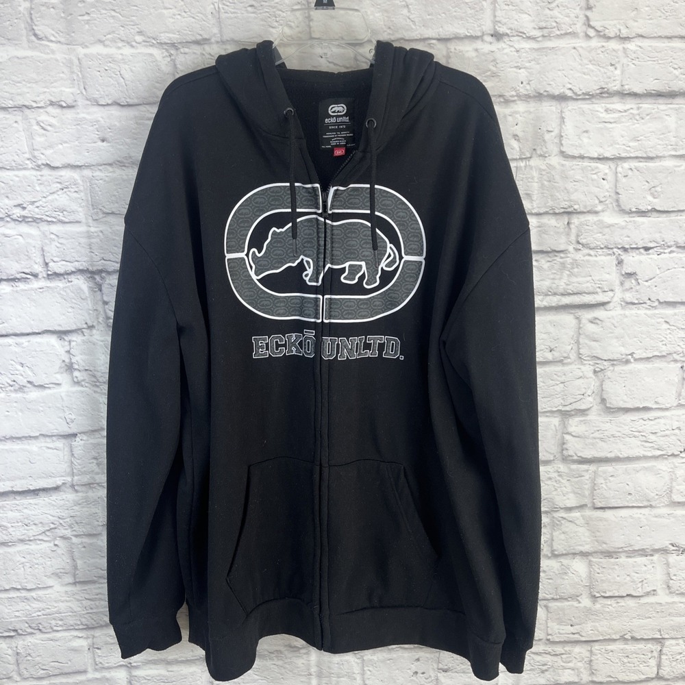 Ecko Unltd. Men's Y2K Skater Grunge Rhino Logo Full Zip Hoodie Size 3XL - Picture 10 of 10